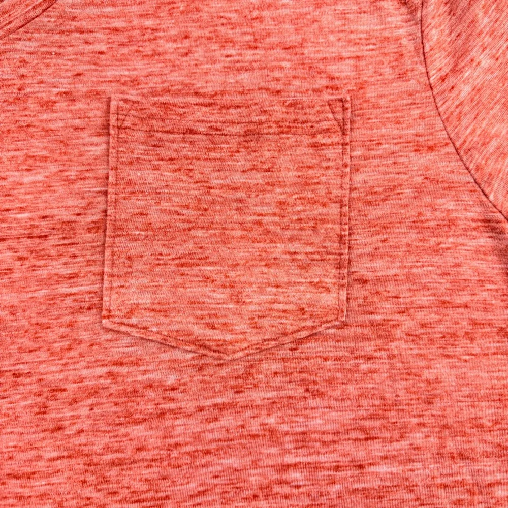 Banana Republic Vintage Tee Men's XL Orange Heathered Linen Blend V-Neck Pocket